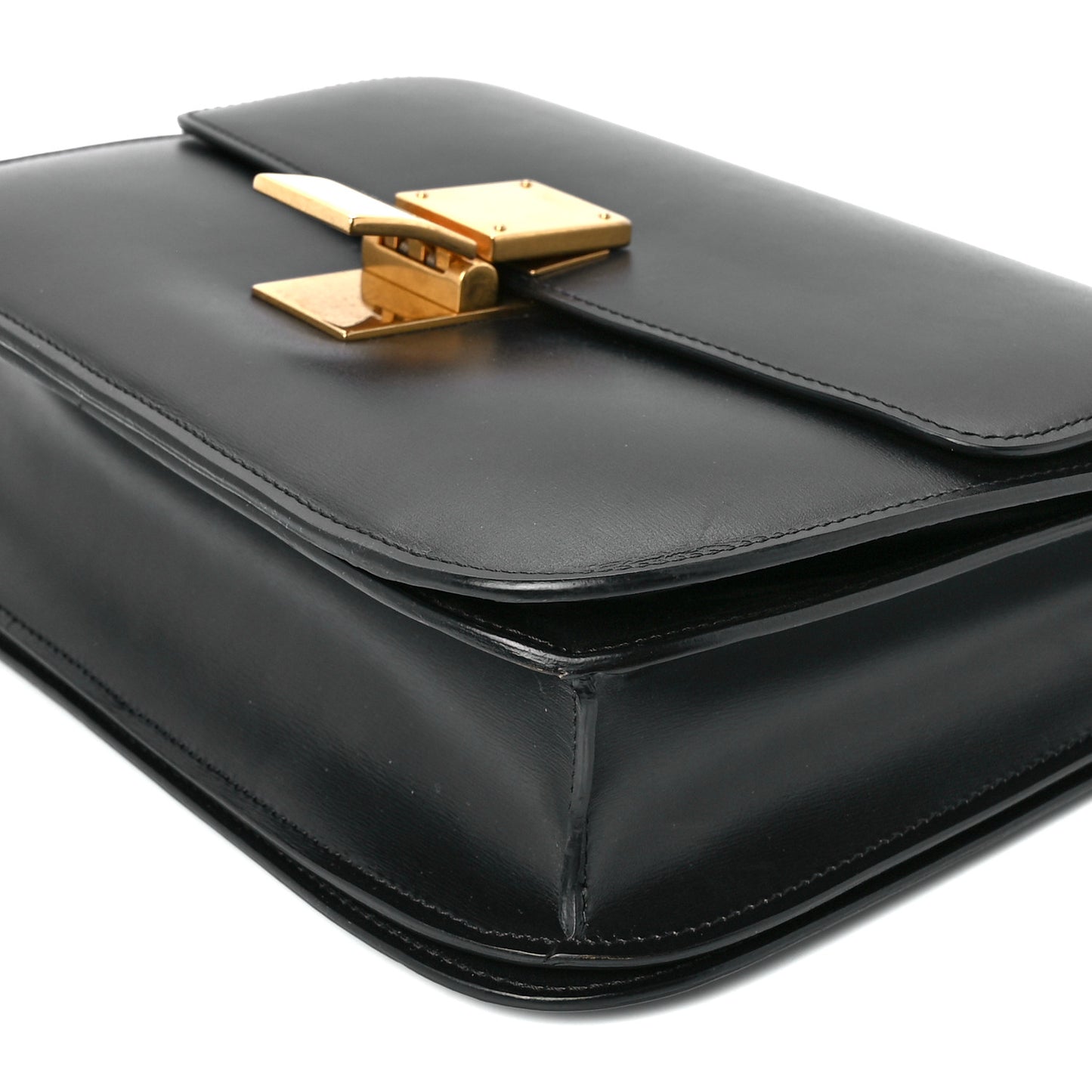 Box Calfskin Medium Classic Box Flap Bag Black