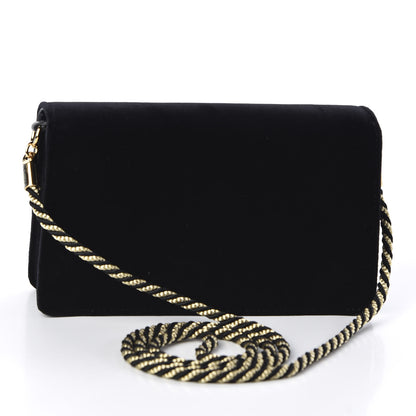 Gucci Velvet Crystal Square G Shoulder Bag Black 2 of 10