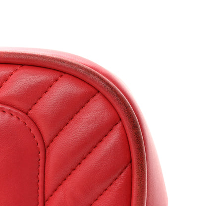 Chanel Lambskin Reverse Chevron Quilted Round Top Handle Flap Bright Pink 19 of 20