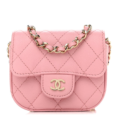 Chanel Caviar Quilted Mini Clutch With Chain Pink 1 of 12