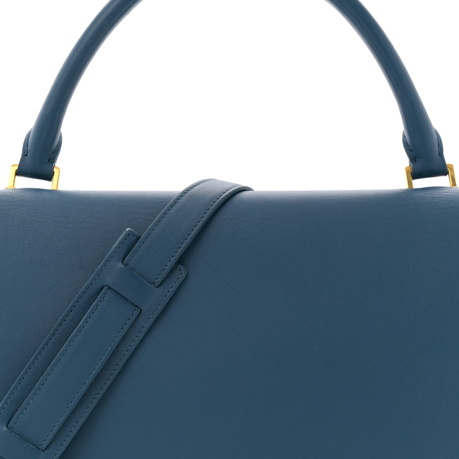 Celine Smooth Calfskin Medium Trapeze Metallic Blue 7 of 9