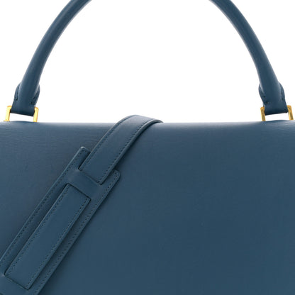 Celine Smooth Calfskin Medium Trapeze Metallic Blue 7 of 9