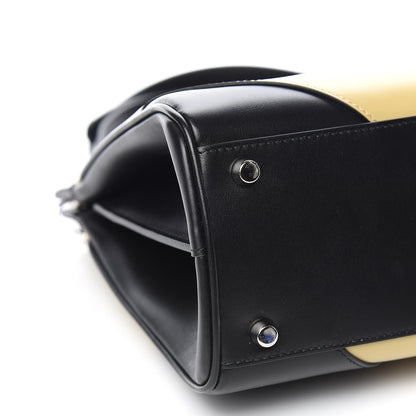 Gucci Smooth Calfskin Diagonal Striped Small Zumi Top Handle Bag Black Beige 8 of 10