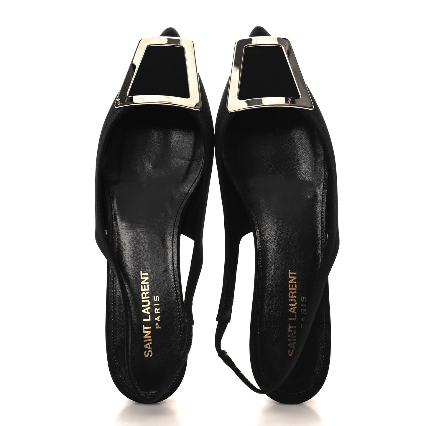 Crepe De Chine Vivi 10 Plate Slingback Flats 37 Black