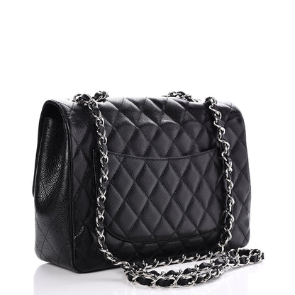 Chanel Caviar Quilted Jumbo Single Flap Black 4 of 10