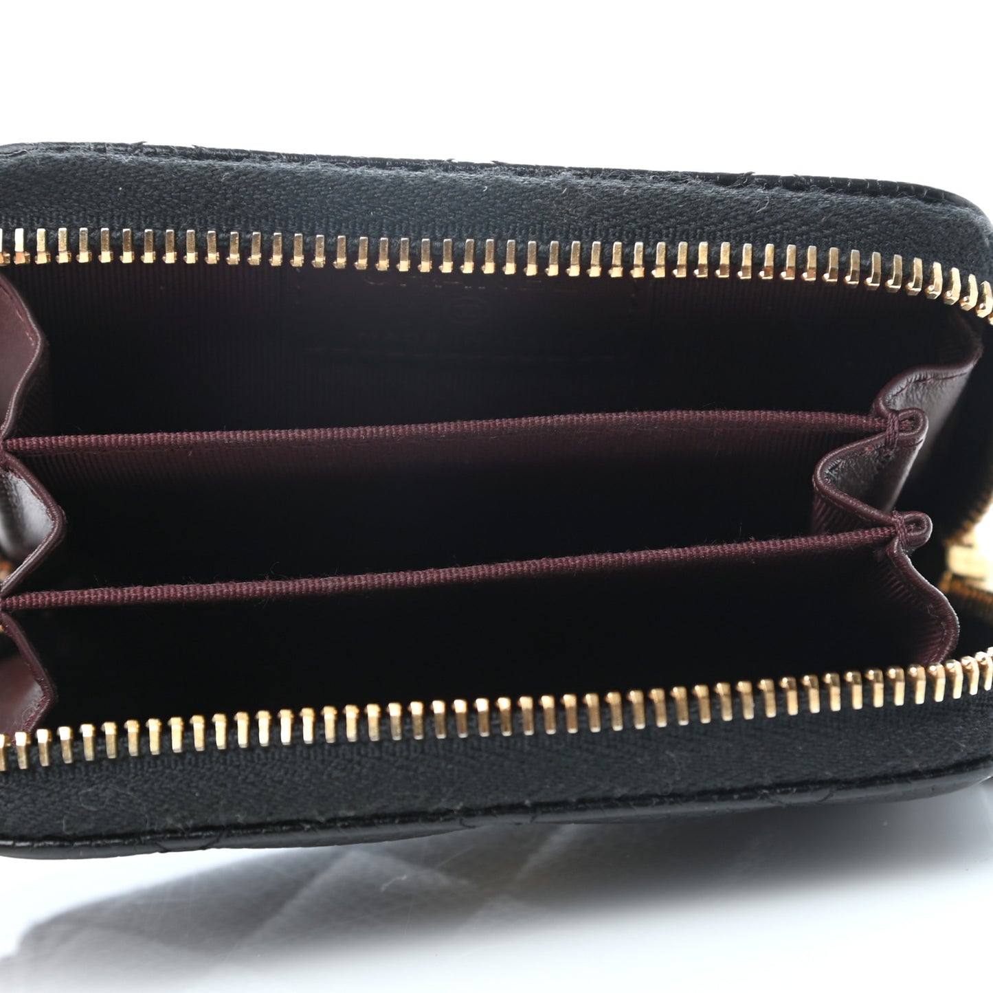 Caviar Quilted Zip Coin Purse Black