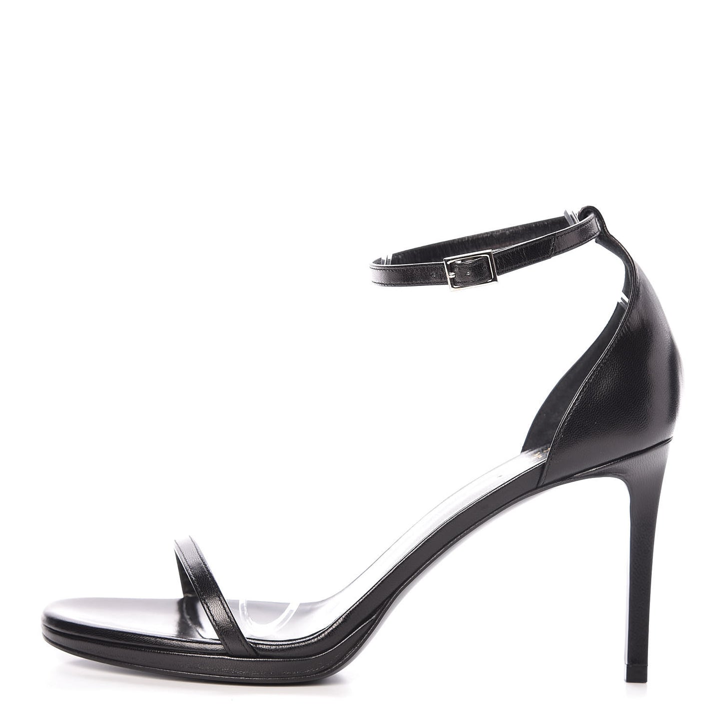 Calfskin Jane 80 Ankle Strap Sandals 40 Black
