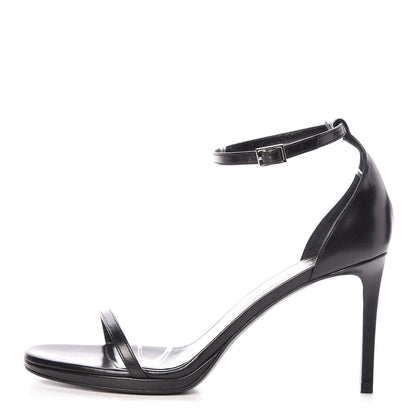 Saint Laurent Calfskin Jane 80 Ankle Strap Sandals 40 Black 1 of 8