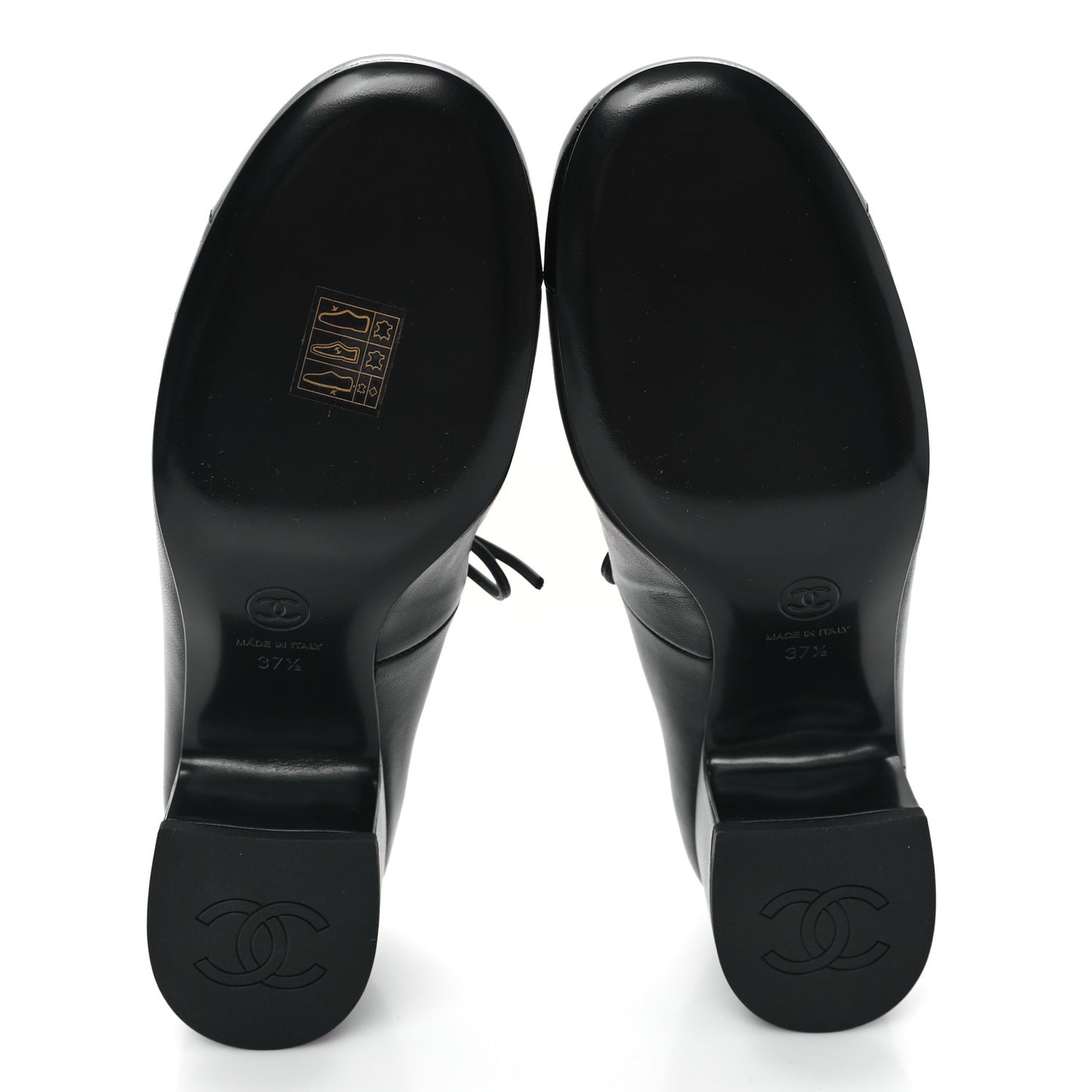 Lambskin Patent Cap Toe CC Mary Jane Pumps 37.5 Black