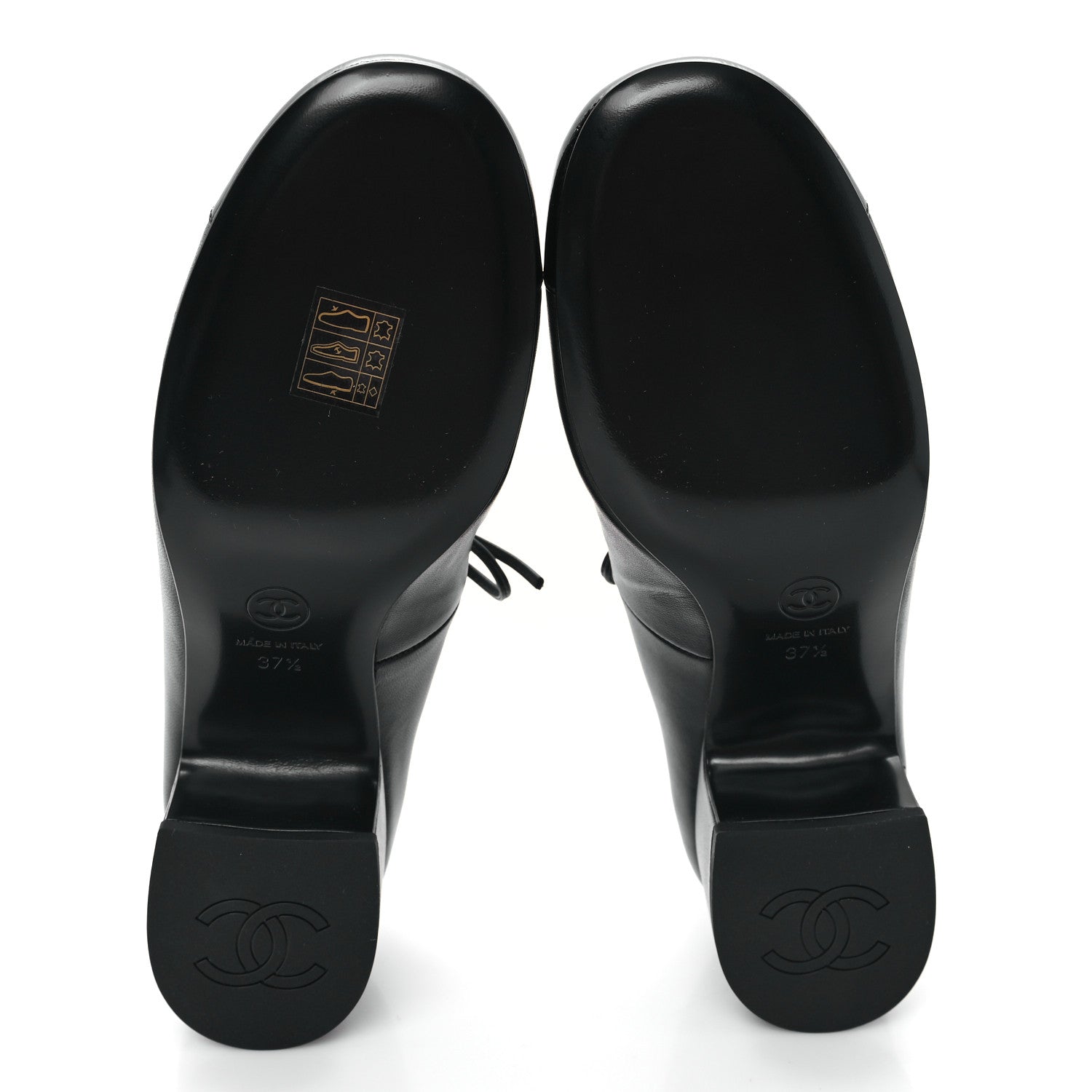 Chanel Lambskin Patent Cap Toe CC Mary Jane Pumps 37.5 Black 6 of 10