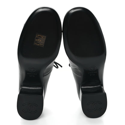 Chanel Lambskin Patent Cap Toe CC Mary Jane Pumps 37.5 Black 6 of 10