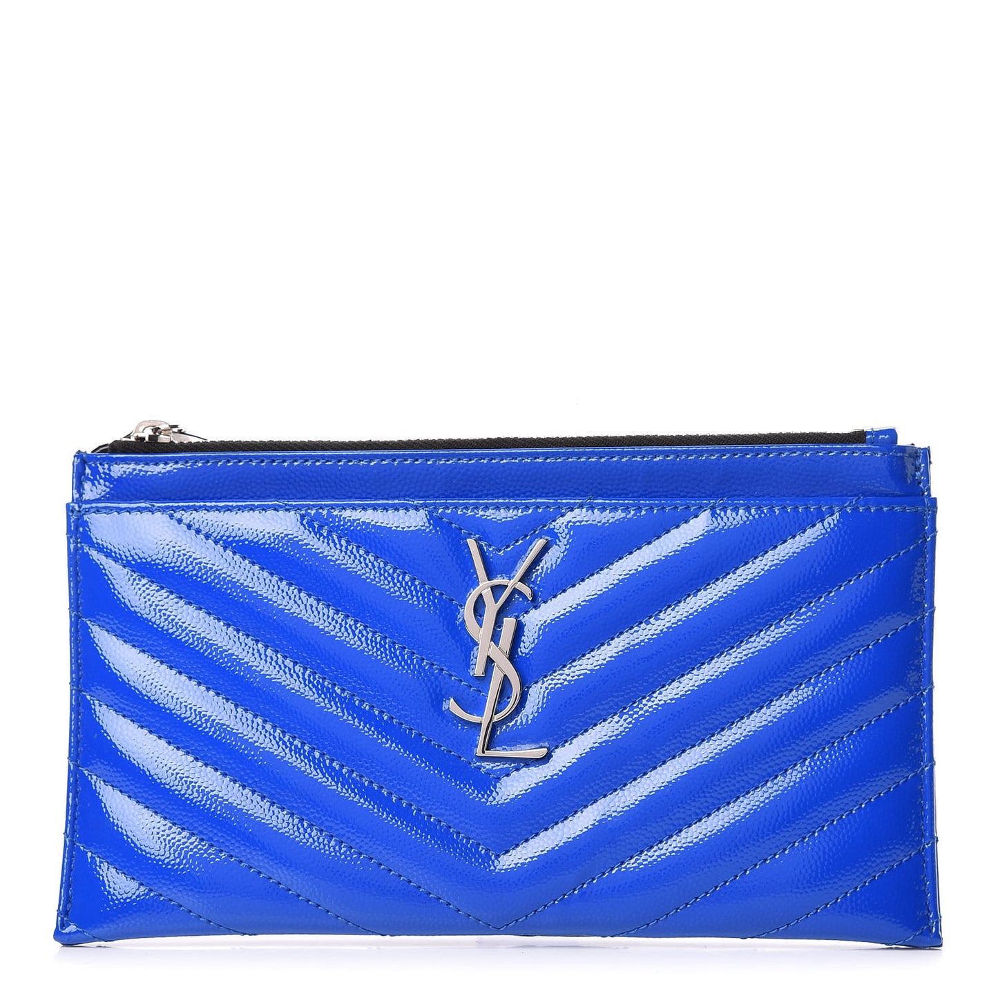 Grain De Poudre Chevron Monogram Bill Pouch Neon Blue