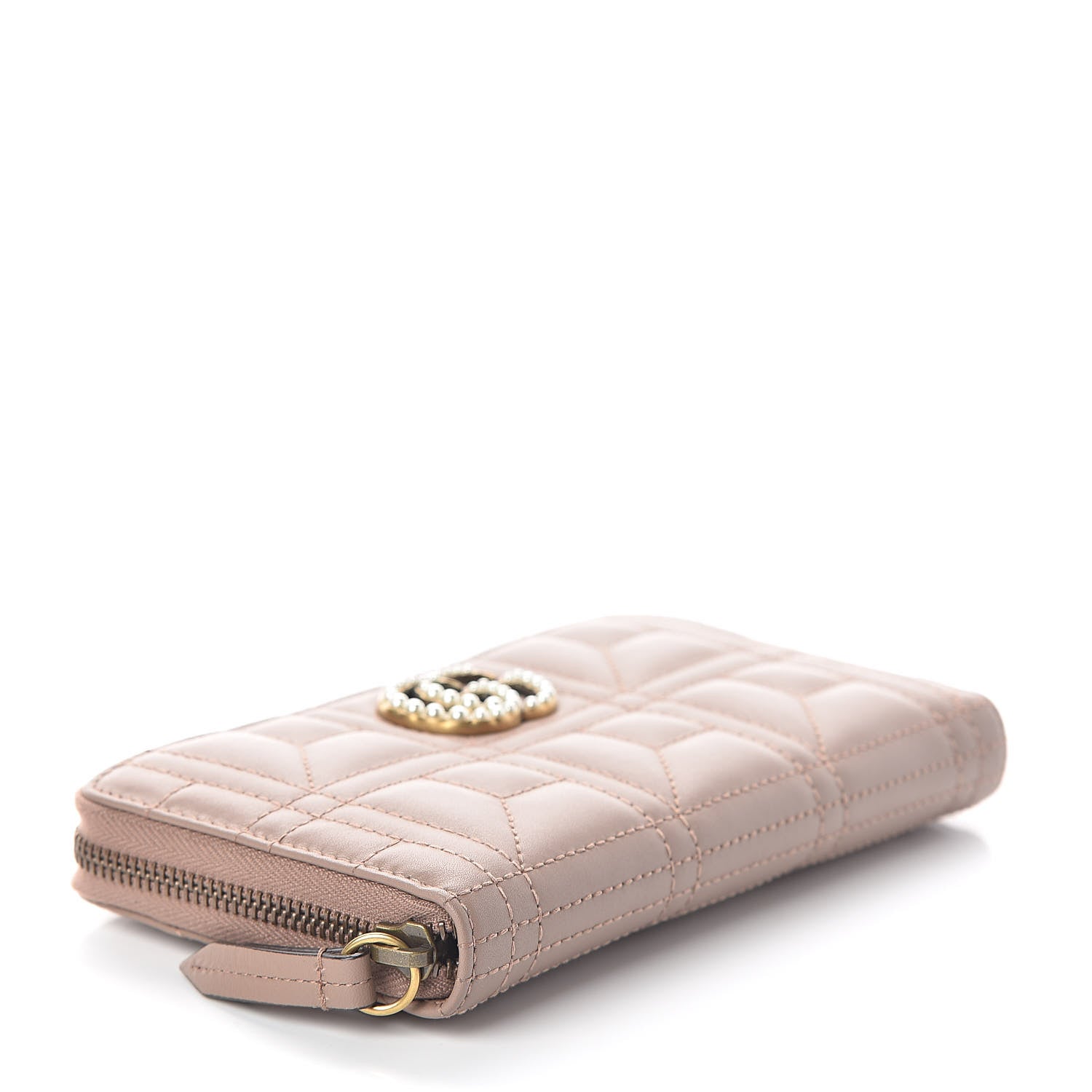 Gucci Calfskin Matelasse Pearly GG Marmont Zip Around Wallet Porcelain Rose 4 of 7