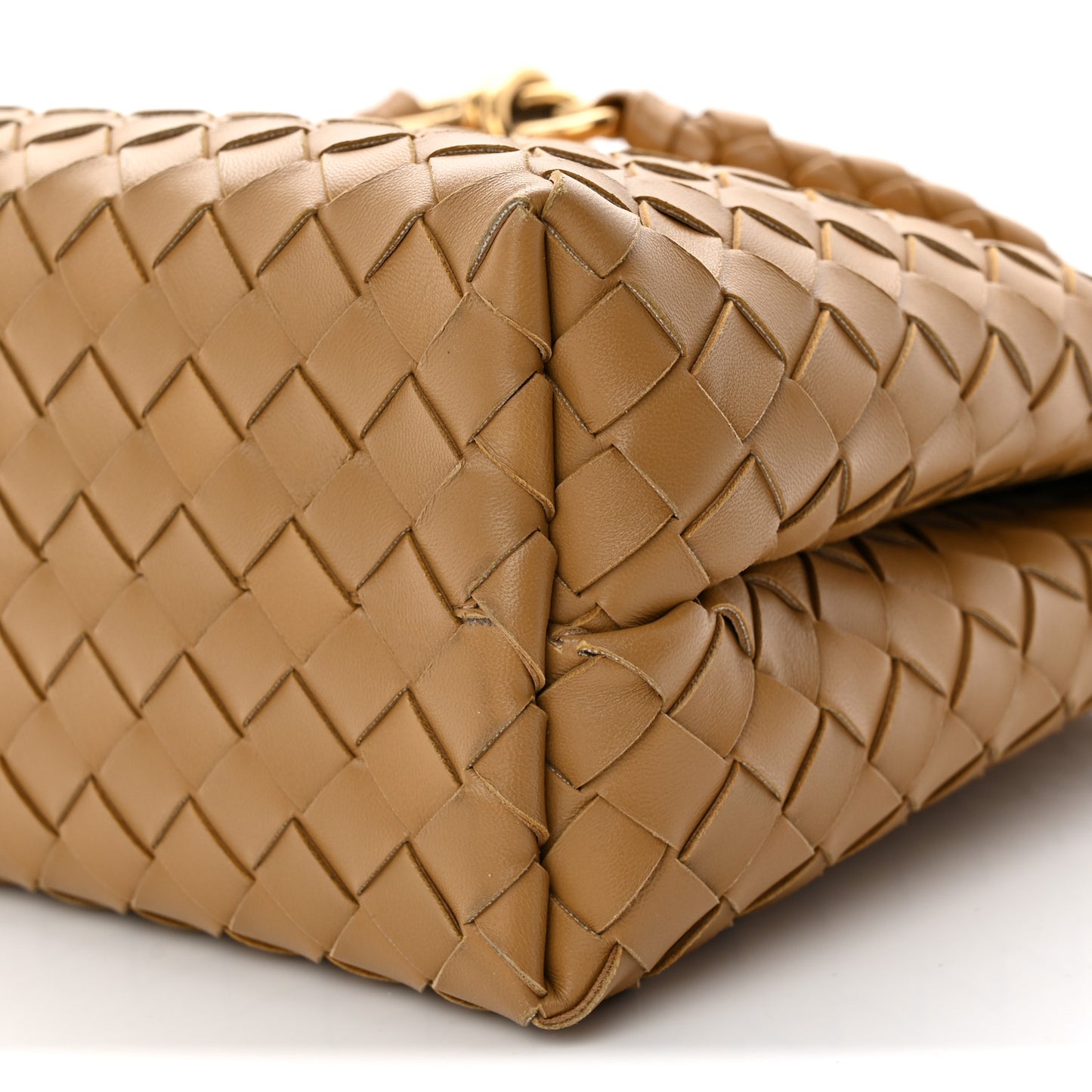 Nappa Intrecciato Medium Andiamo Shoulder Bag Dark Praline