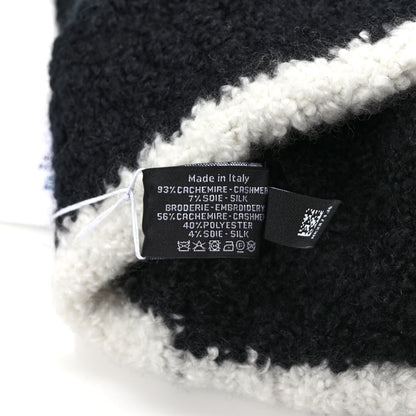 Chanel Cashmere Silk CC Beanie Hat Black White 6 of 6