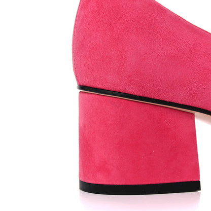 Gucci Kid Scamosciato GG Marmont Fringe 50mm Loafer Pumps 39.5 Hot Pink 7 of 8