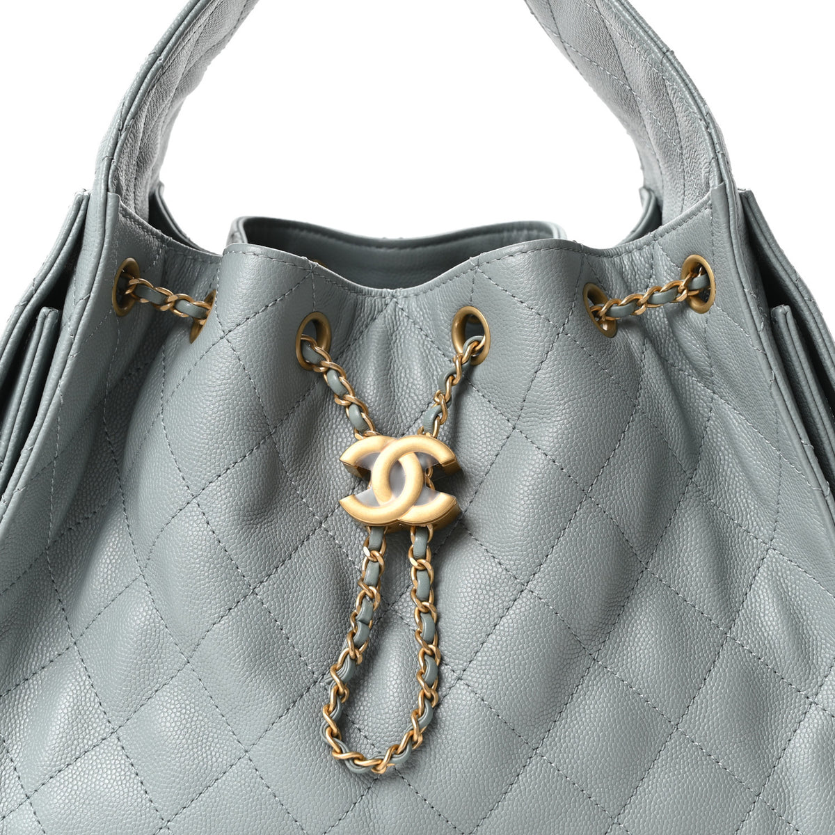 Chanel Caviar Quilted Small Chanel 25 Handbag Light Green 14 of 17