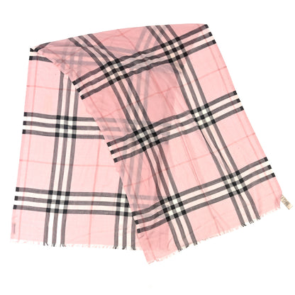 Burberry Silk Wool Gauze Giant Check Scarf Ash Rose 2 of 3