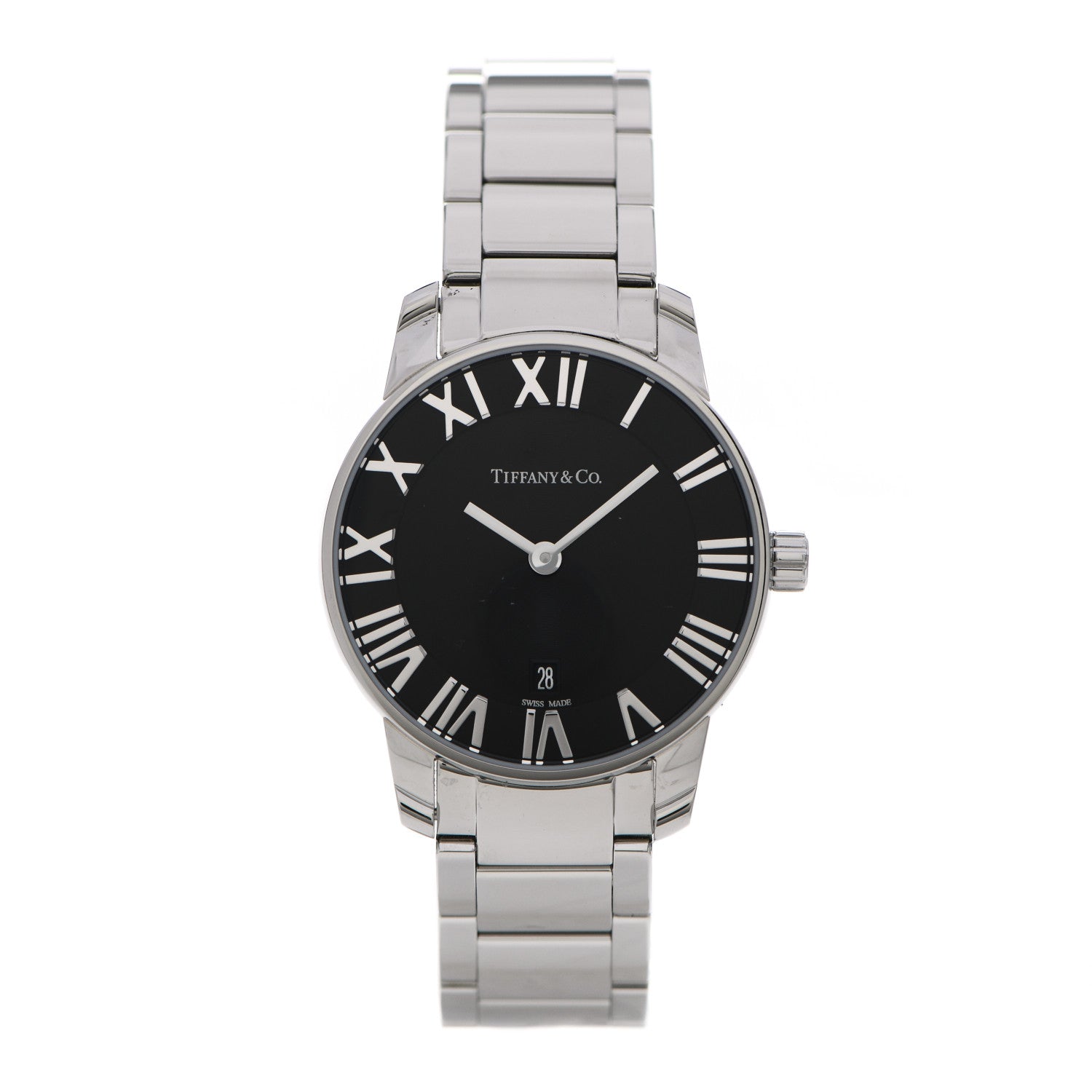 Tiffany Stainless Steel 29mm Atlas 2-Hand Quartz Watch Black 1 of 5