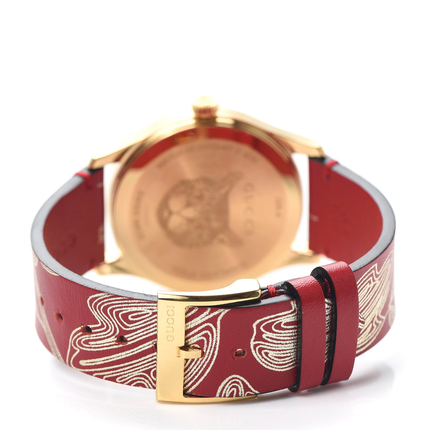 Gucci Stainless Steel Calfskin 38mm G-Timeless Butterfly Quartz Watch Red 3 of 5
