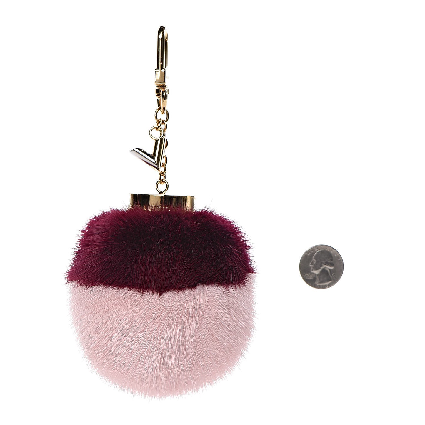 Mink Fur Bubble Duo Bag Charm Violet Pink