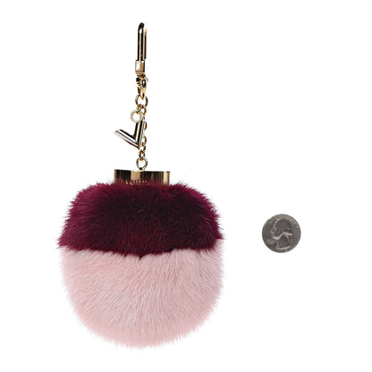 Louis Vuitton Mink Fur Bubble Duo Bag Charm Violet Pink 2 of 3