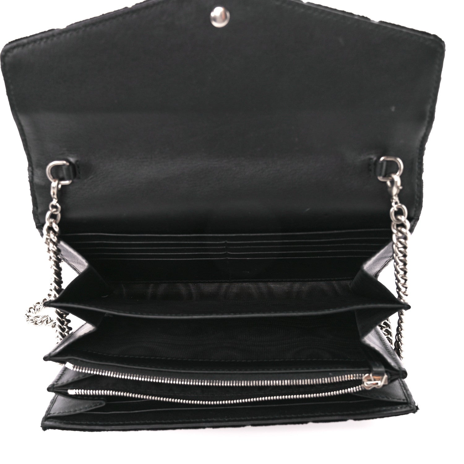Gucci Velvet GG Monogram Mini Dionysus Chain Wallet Black 5 of 10