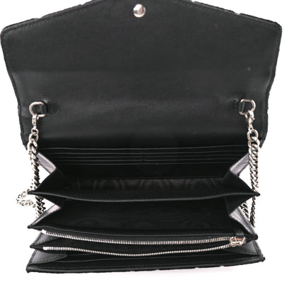 Gucci Velvet GG Monogram Mini Dionysus Chain Wallet Black 5 of 10