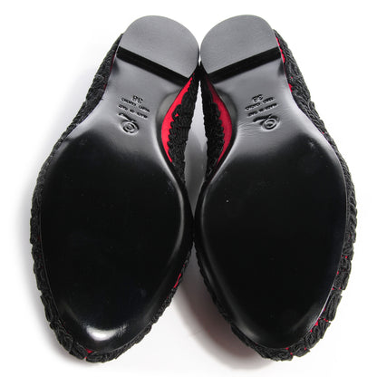 Alexander McQueen Suede Passementerie Smoking Slipper Black Red 38 4 of 7