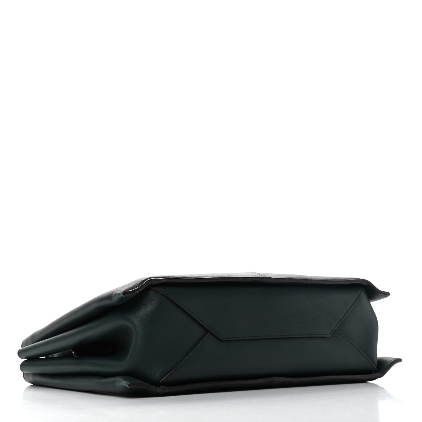 Smooth Calfskin Medium Tri-Fold Bag Bottle Green