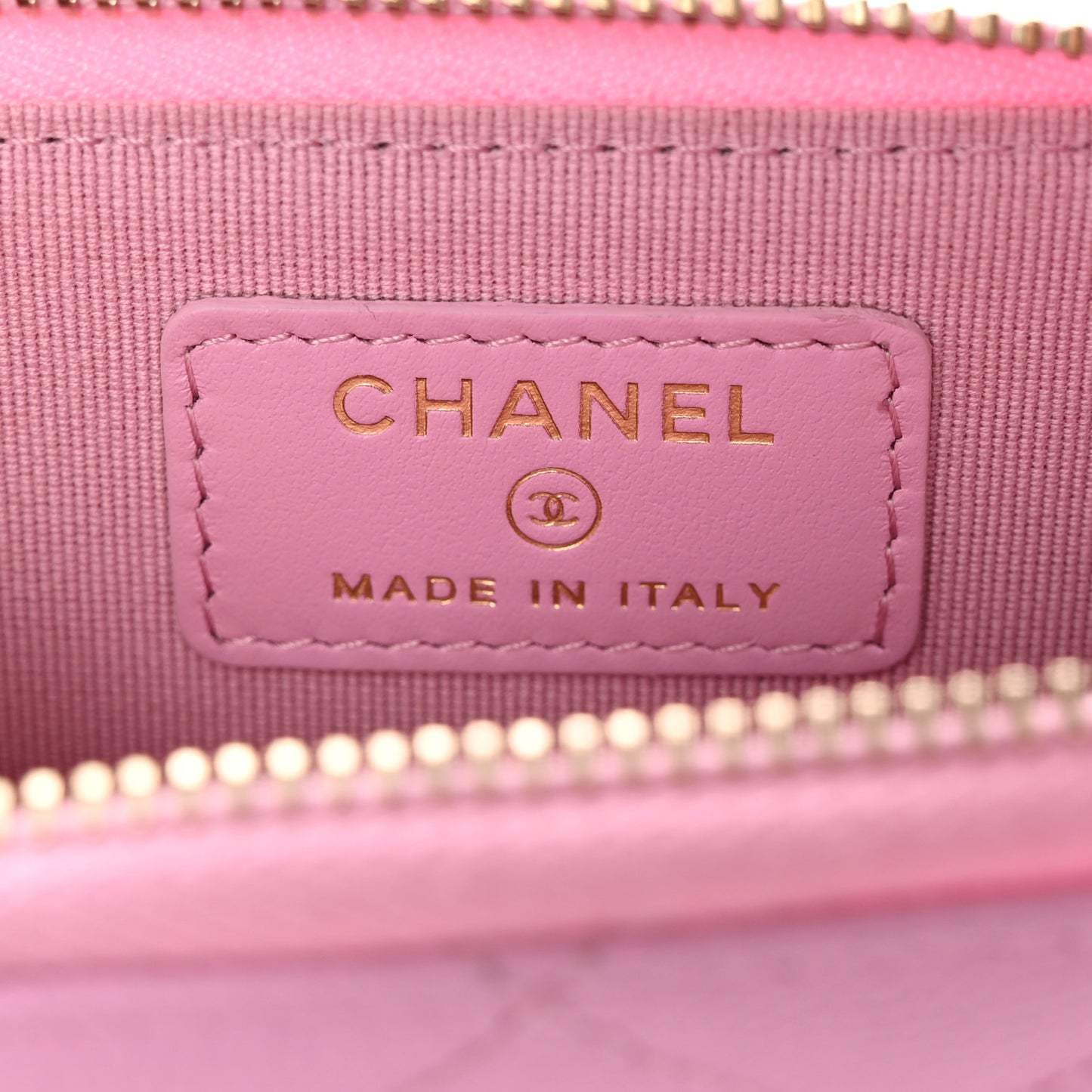 Caviar Quilted Zip Coin Purse Pink