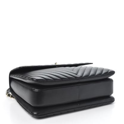 Chanel Lambskin Chevron Quilted Large Trendy CC Dual Handle Flap Bag Black 3 of 9