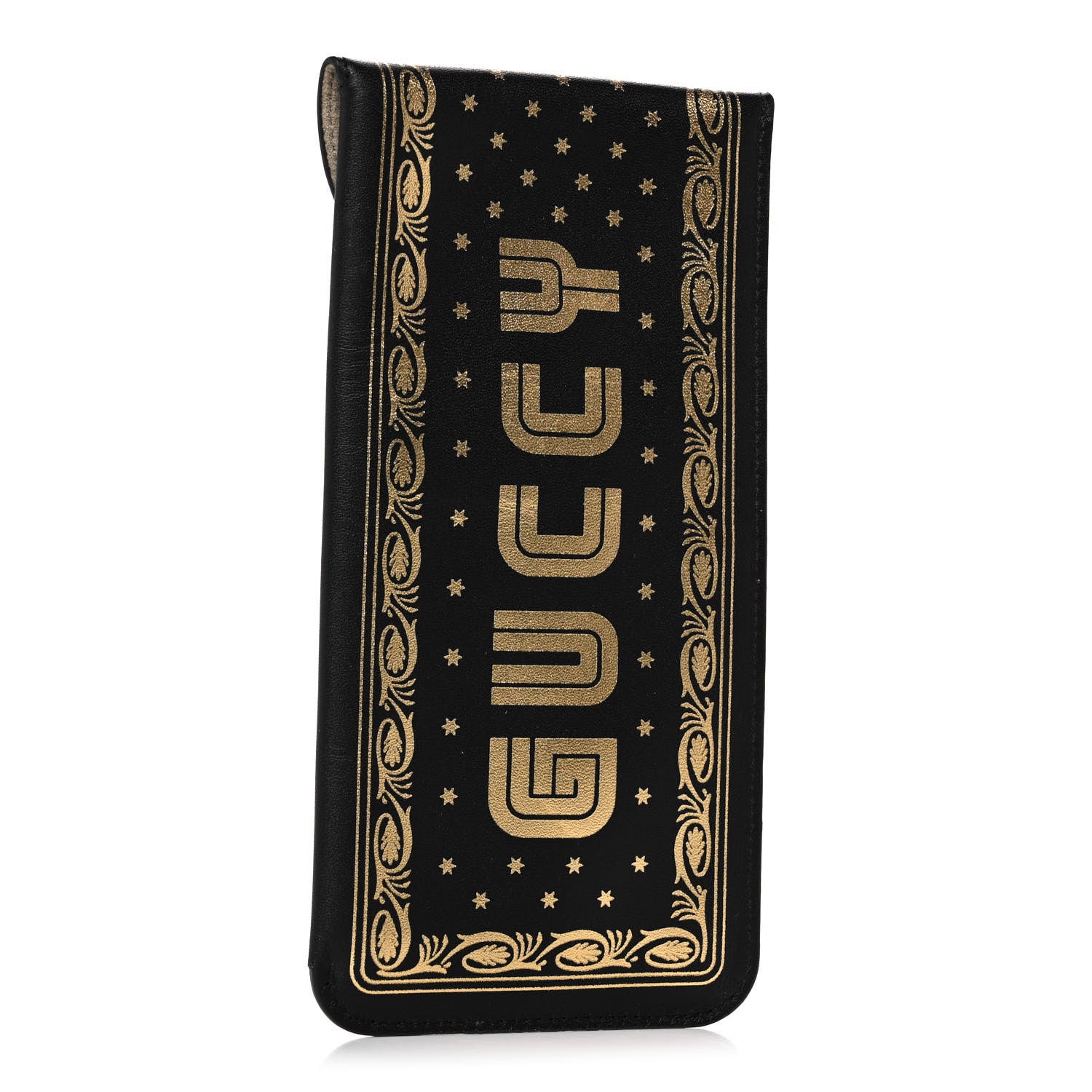 Gucci X SEGA Calfskin GUCCY Stars Sunglasses Case Black Gold 3 of 8