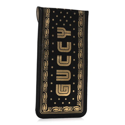 Gucci X SEGA Calfskin GUCCY Stars Sunglasses Case Black Gold 3 of 8