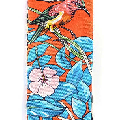 Hermes Silk Jungle Love Love Twilly Orange Bleu Brun 3 of 4