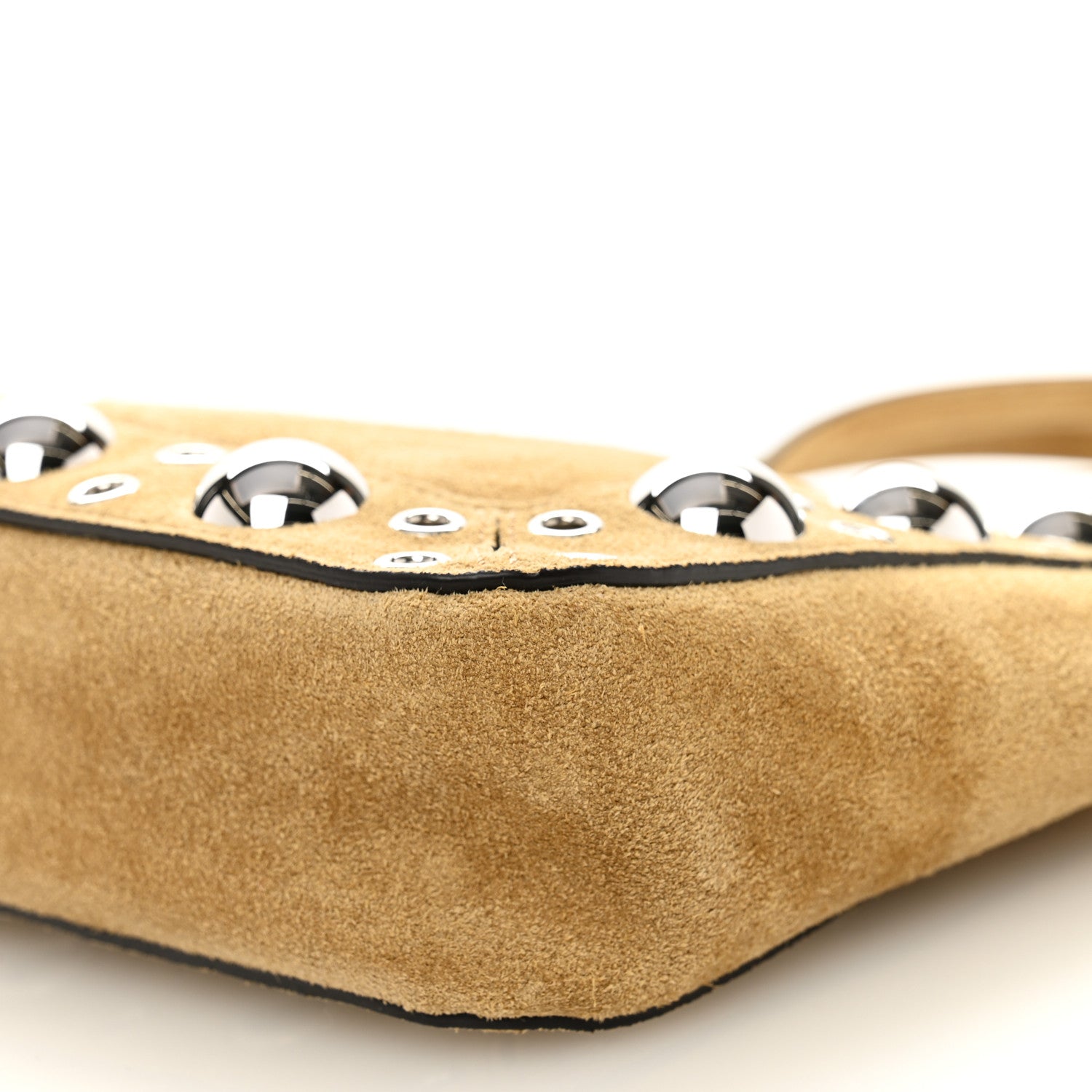 Valentino Garavani Suede Studded Mini Nellcote Shopping Tote Havana Beige 9 of 9