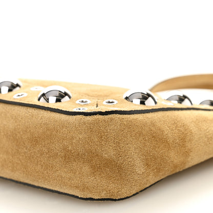 Valentino Garavani Suede Studded Mini Nellcote Shopping Tote Havana Beige 9 of 9