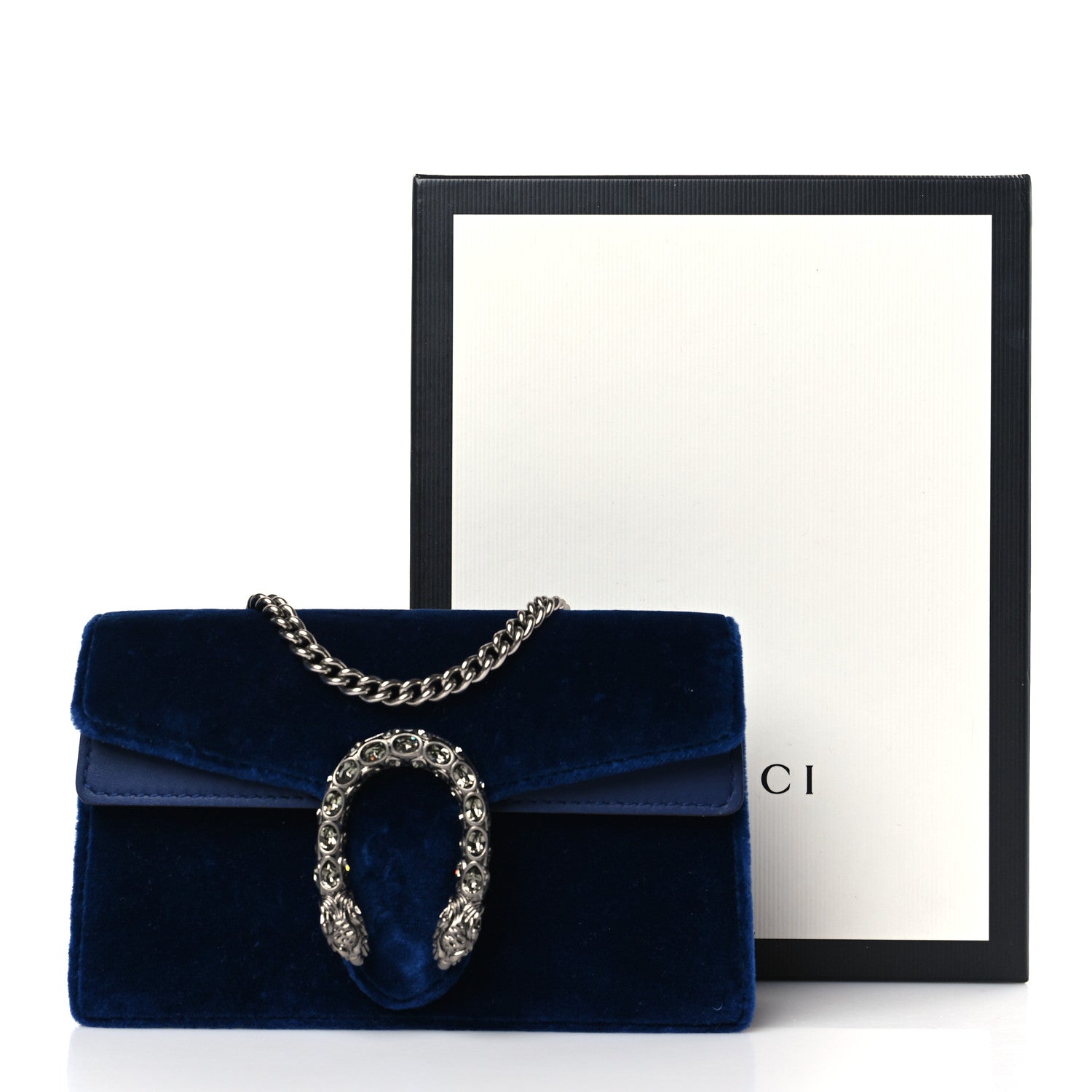 Gucci Velvet Super Mini Dionysus Shoulder Bag Cobalt 9 of 9