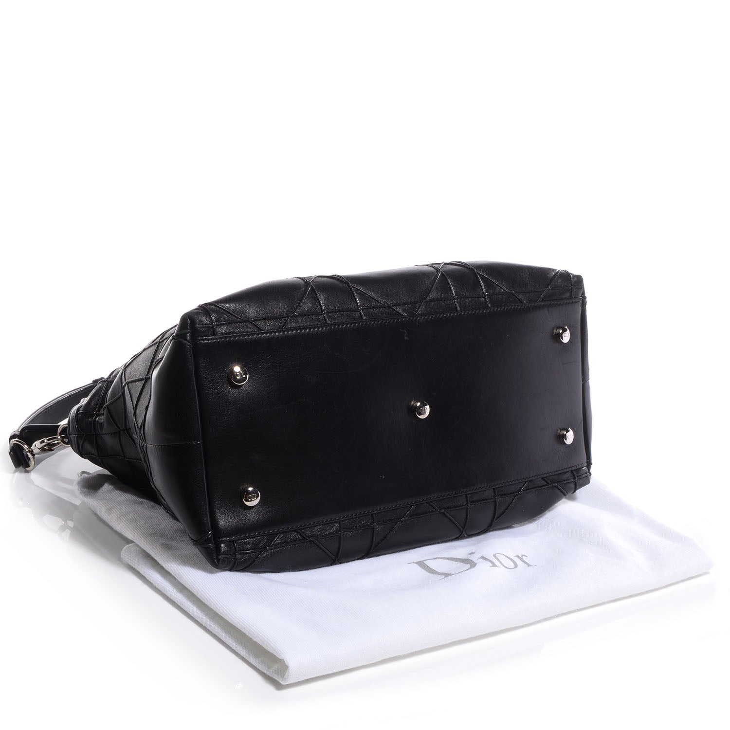 Christian Dior Lambskin Cannage Medium Granville Tote Black 5 of 10