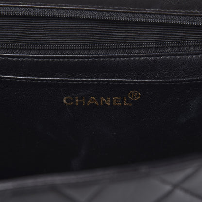 Chanel Lambskin Quilted Jumbo Kelly Flap Bag Black 6 of 22
