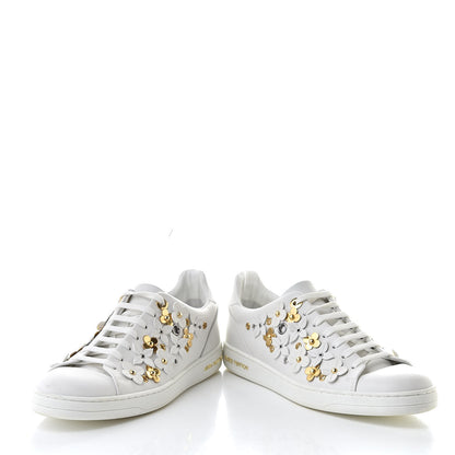 Louis Vuitton Calfskin Blooming Frontrow Sneakers 38.5 White 6 of 14