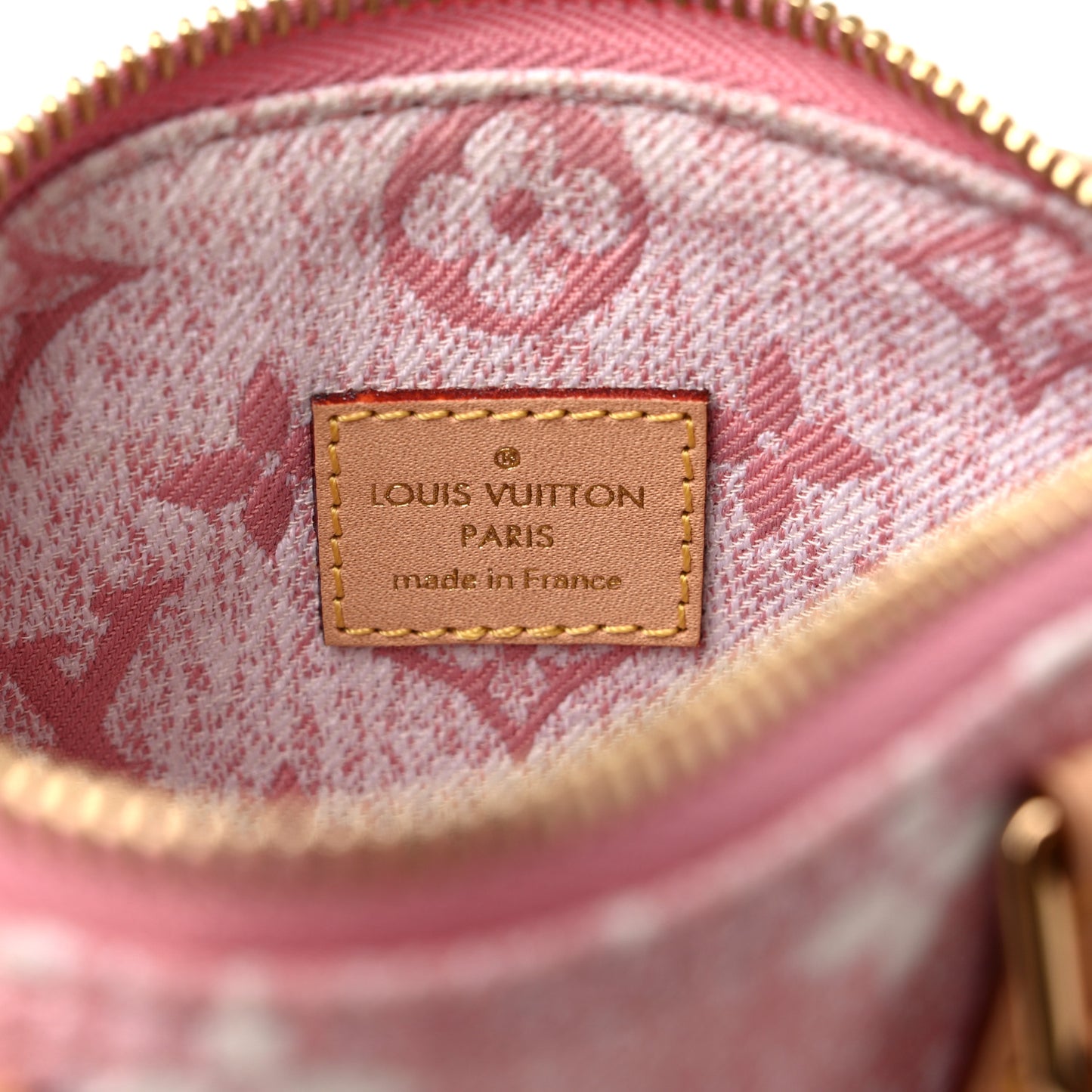 Monogram Jacquard Denim Nano Speedy Bandouliere Pink
