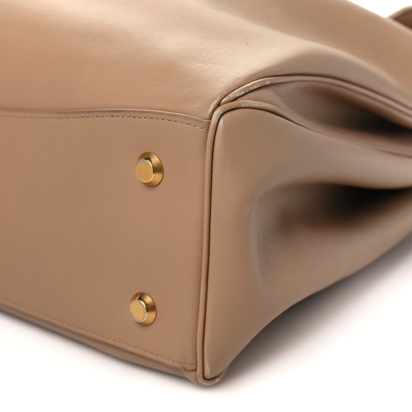 Smooth Calfskin Large Rodeo Top Handle Handbag Latte