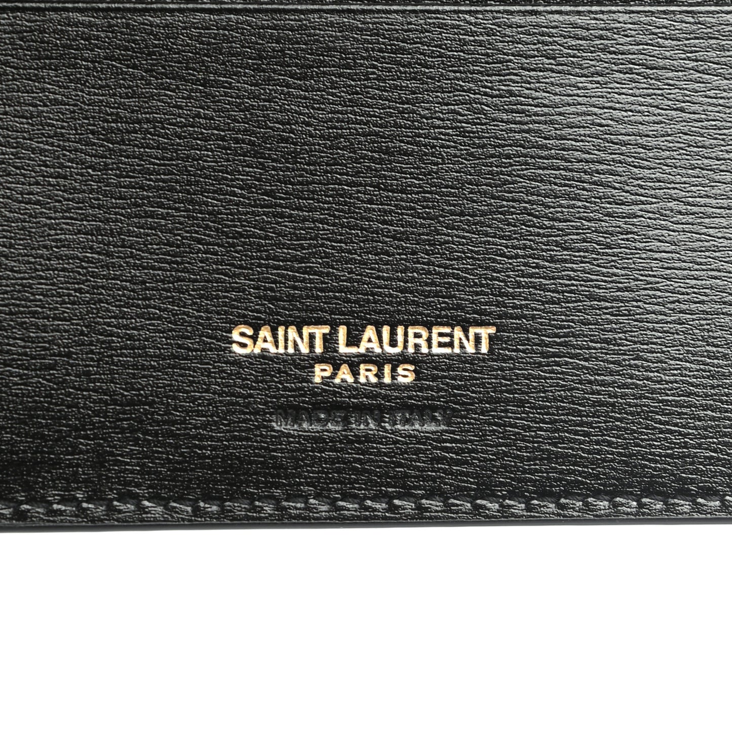 Shiny Calfskin Tiny Cassandre Bill Clip Wallet Black