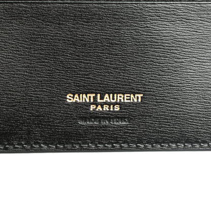Saint Laurent Shiny Calfskin Tiny Cassandre Bill Clip Wallet Black 6 of 7