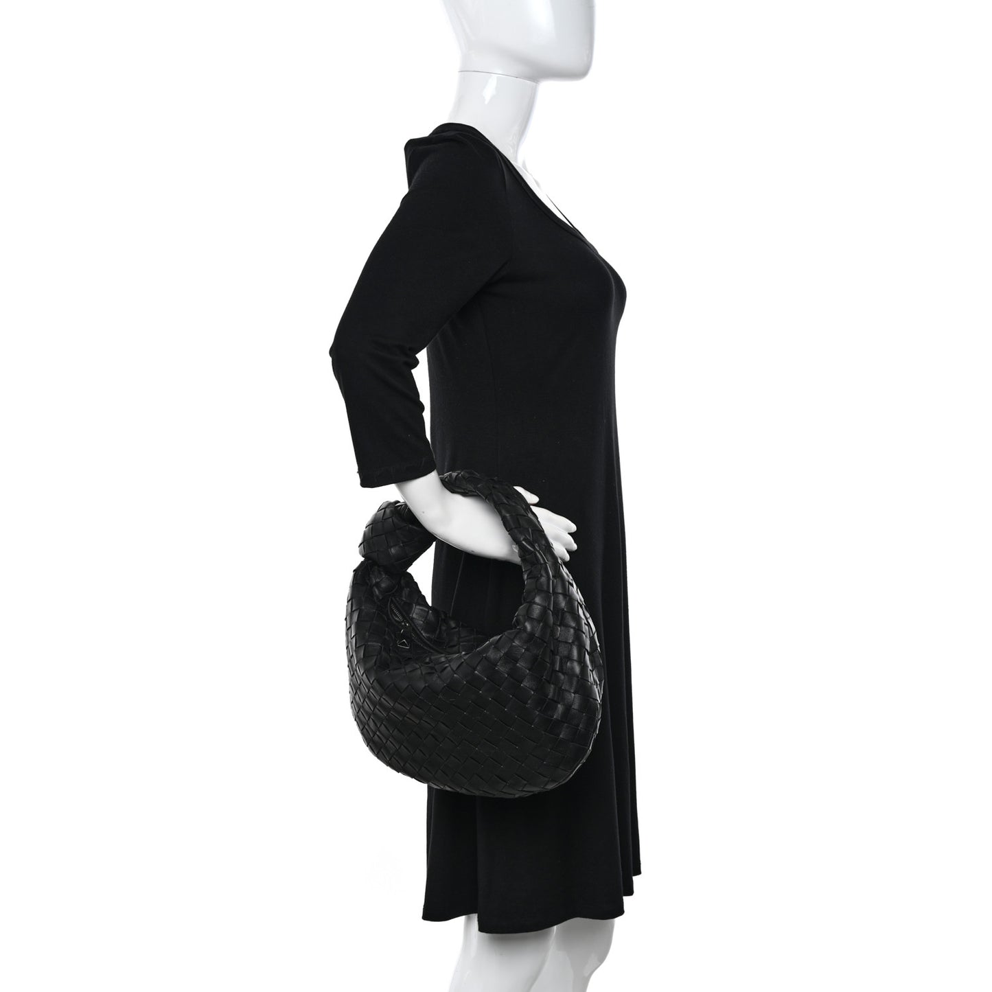 Nappa Intrecciato Teen Jodie Hobo Black