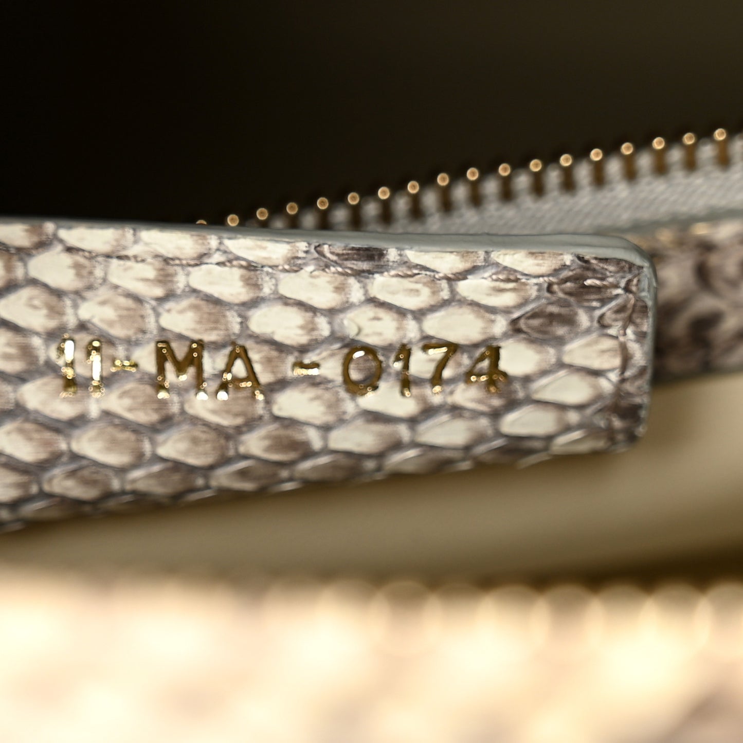Metallic Snakeskin Large Lady Dior Beige Gold