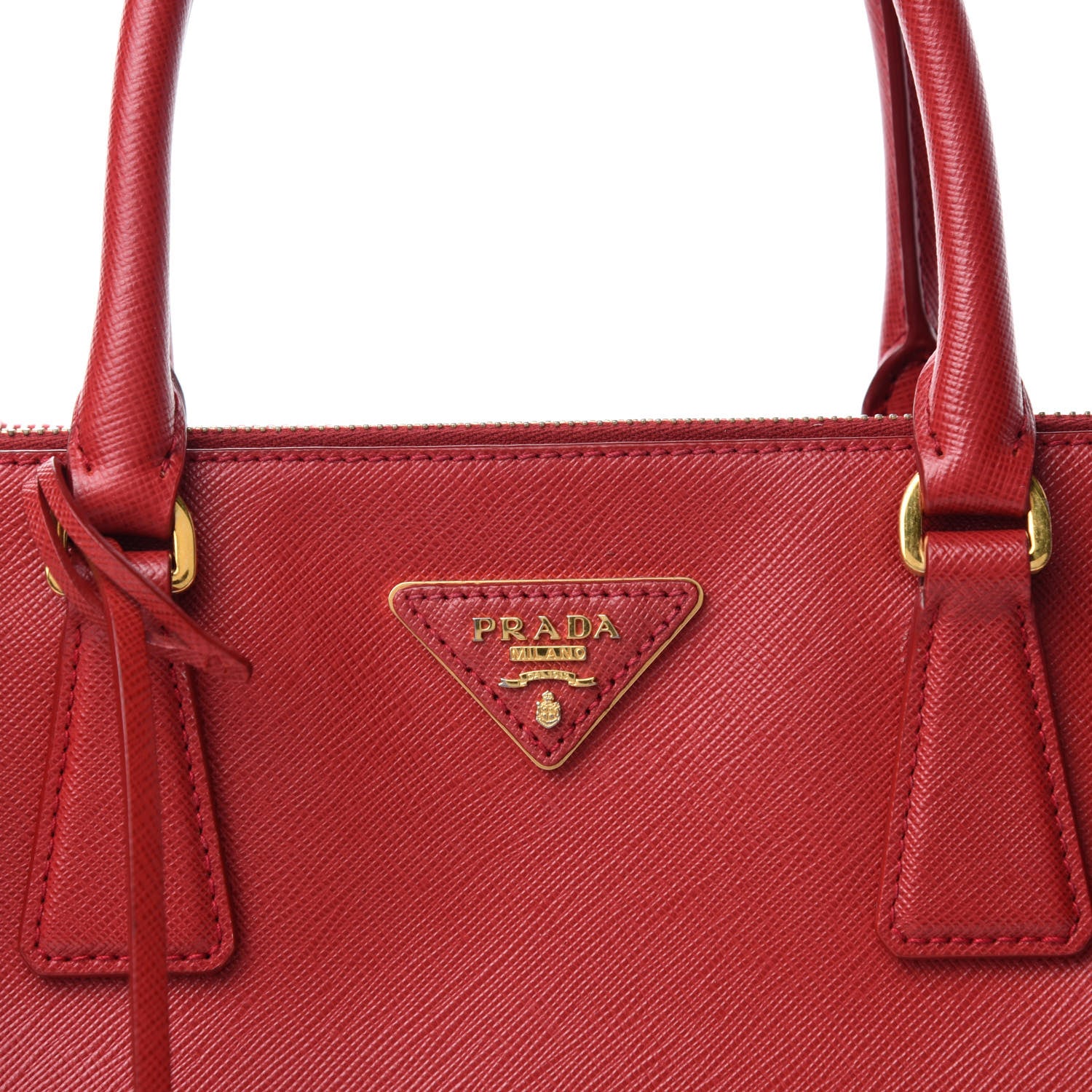 Prada Saffiano Small Galleria Double Zip Tote Fuoco 12 of 12