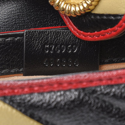Gucci Vintage Effect Calfskin Matelasse Diagonal Striped Super Mini Torchon GG Marmont Shoulder Bag Black Beige 9 of 10