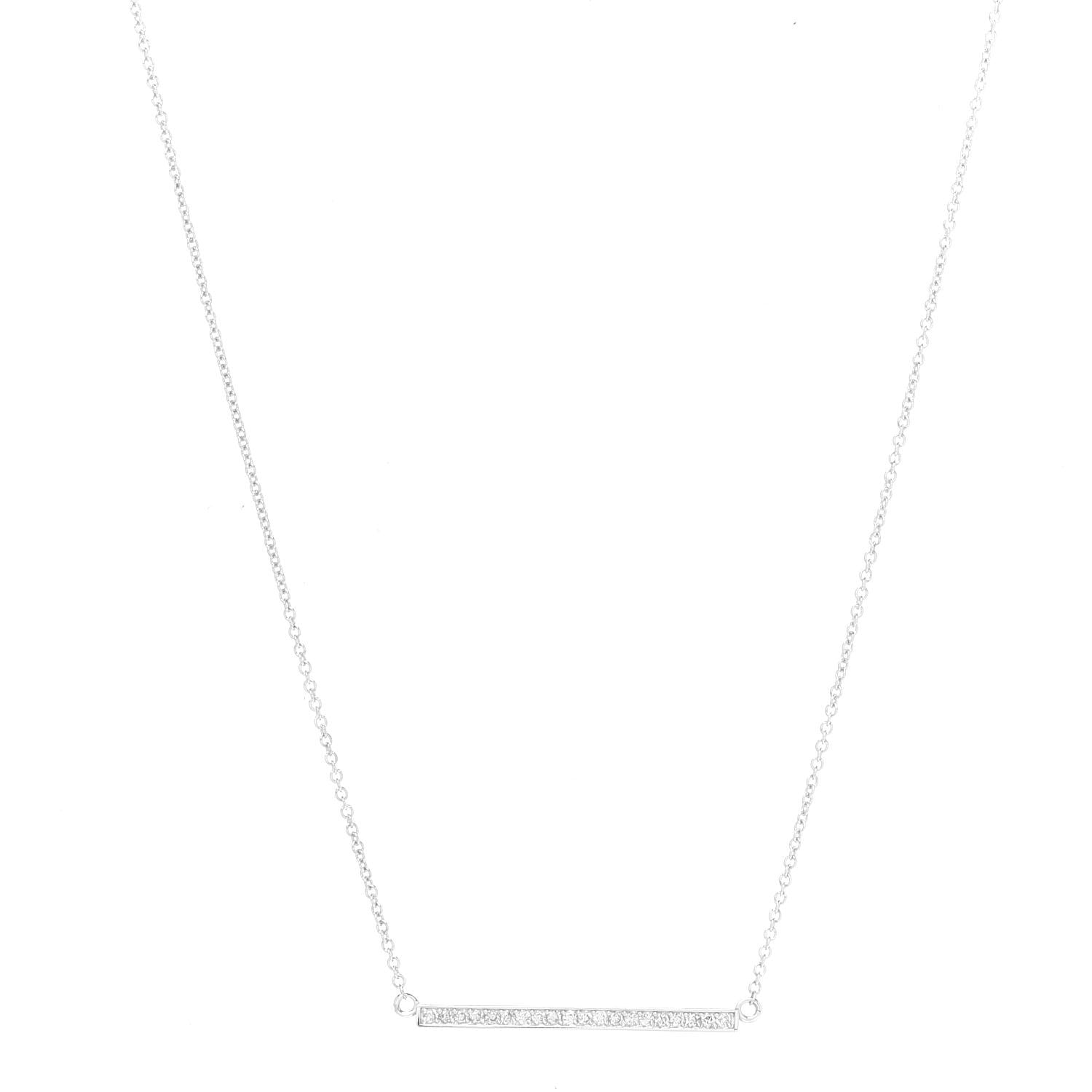 Jennifer Meyer 18K White Gold Diamond Stick Necklace 1 of 5